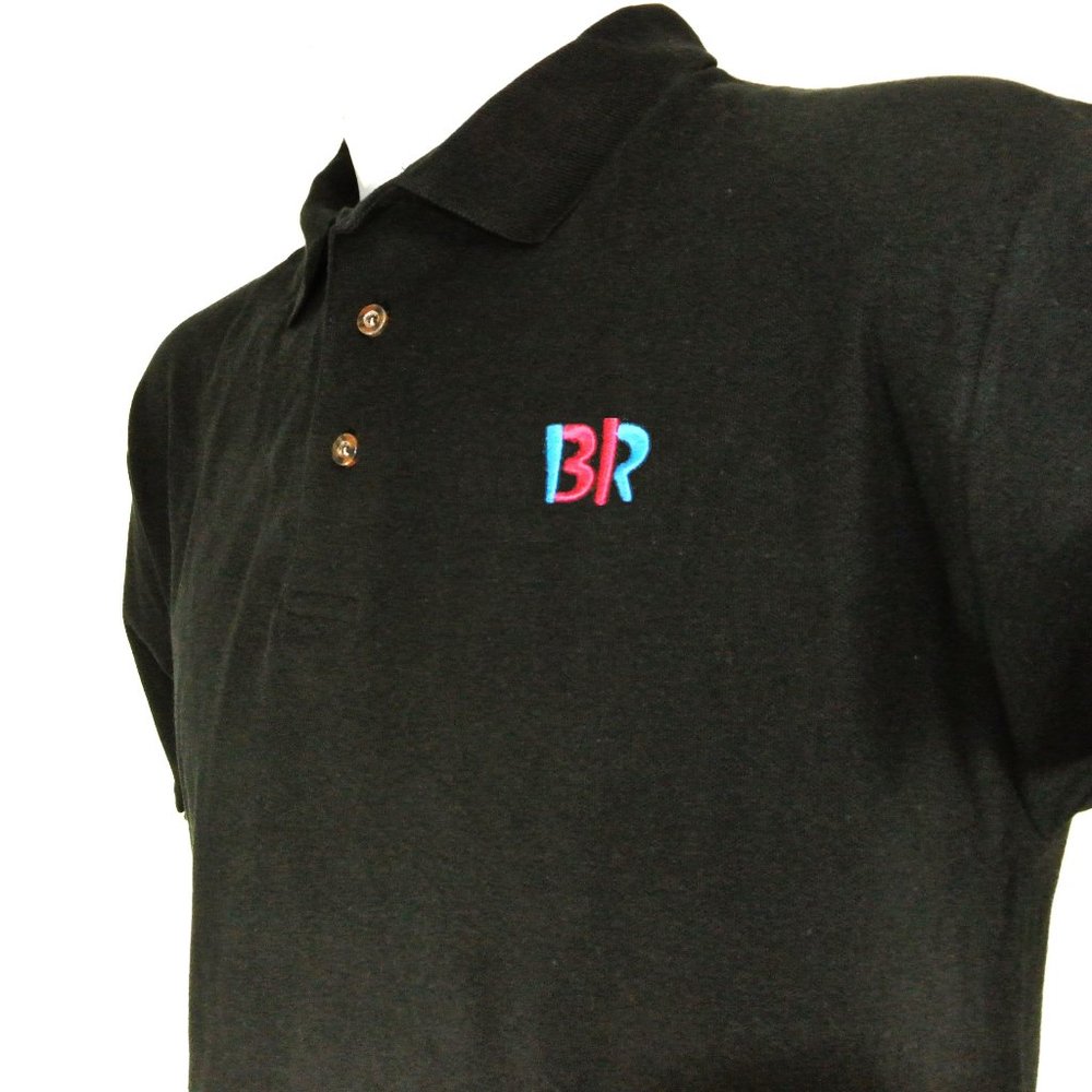 BASKIN ROBBINS Ice Cream Black Polo Shirt Employee Uniform NEW Size M Medium
